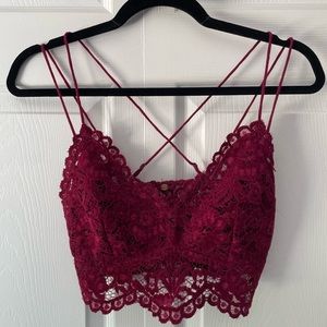 Free People Small Burgundy Bralette